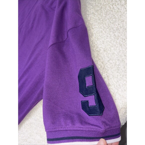 Franky Max Polo Shirt Mens XL Purple Short Sleeve Big Pony Men Sleeve Number Men - Picture 10 of 15